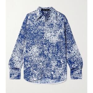 Proenza Schouler Shirt Women’s 6 Medium Norman Crepe Top Relaxed $790